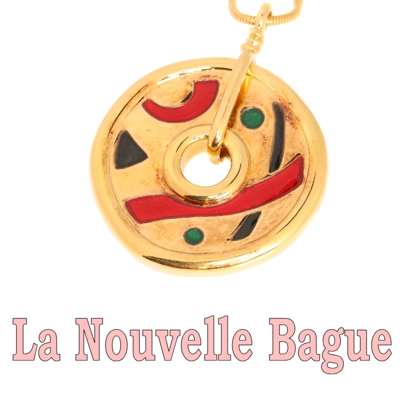 Vintage playful gold chain with enameled pendant from La Nouvelle Bague - Firenze